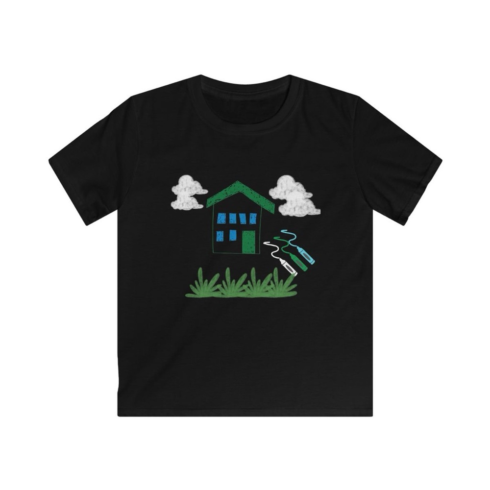 Kids Black Graphic T-Shirt